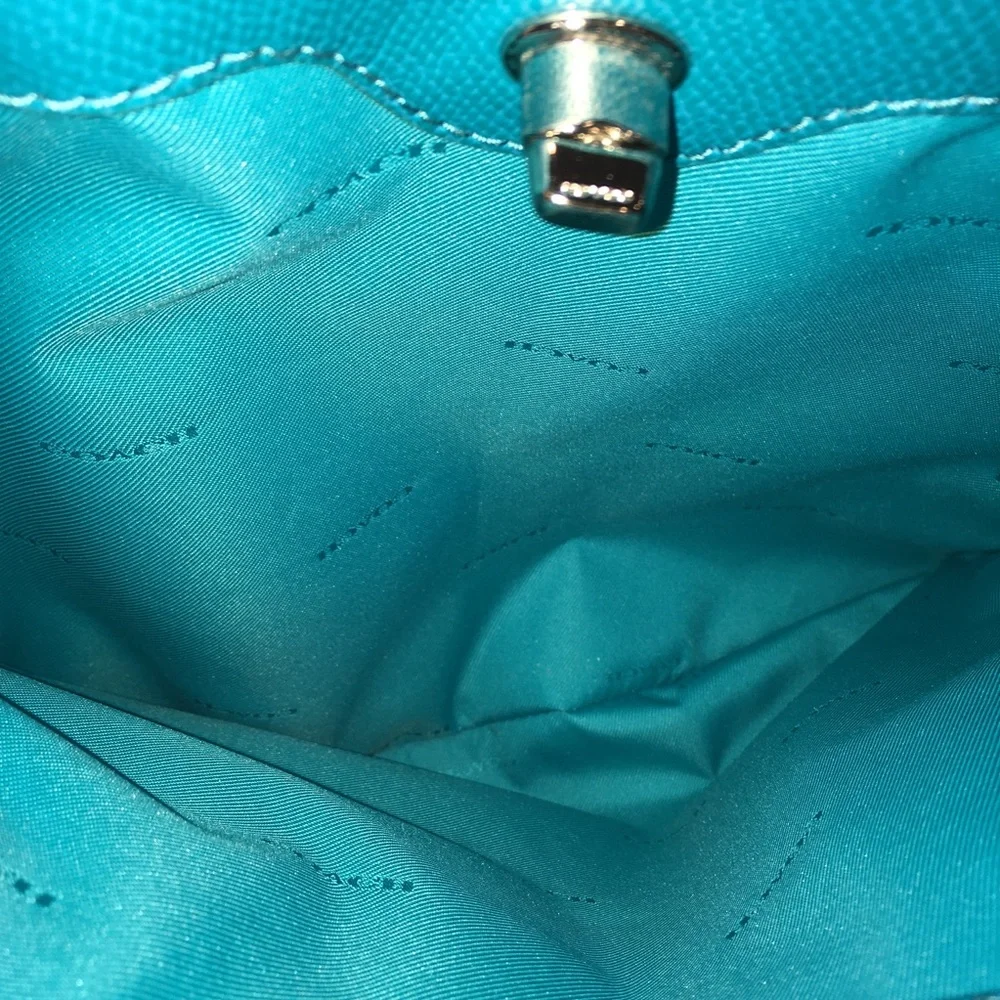 Coach Turnlock Tote bag Edgestain Leather Black Teal Turquoise L Handbag 38323 - Picture 16 of 16